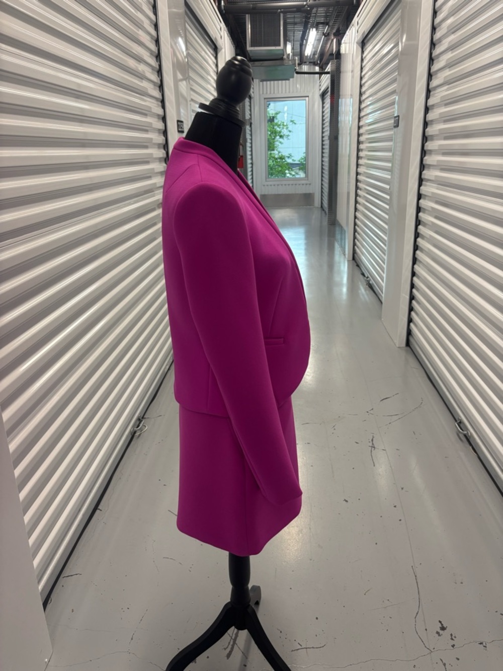 Diane Von Furstenberg Fuchsia Open-Front Blazer Skirt Set - Picture 9 of 16